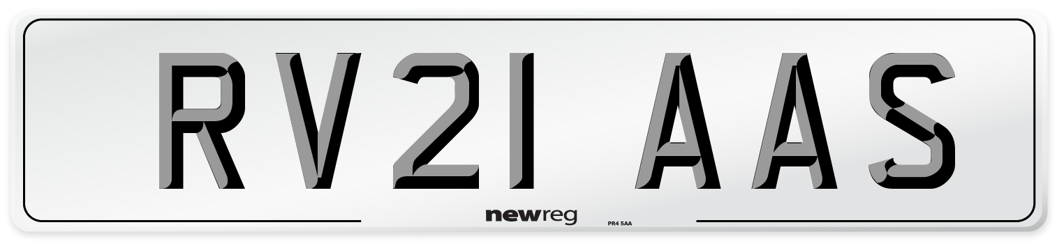 RV21 AAS Number Plate from New Reg
